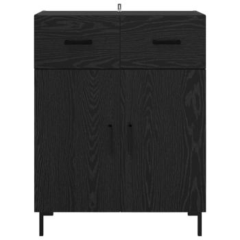 Sideboard Schwarz Eichen-Optik 69,5 x 34 x 90 cm Holzwerkstoff