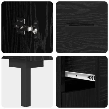 Sideboard Schwarz Eichen-Optik 69,5 x 34 x 90 cm Holzwerkstoff