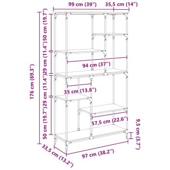 Bücherregal Altholz 99 x 35,5 x 176 cm Holzwerkstoff