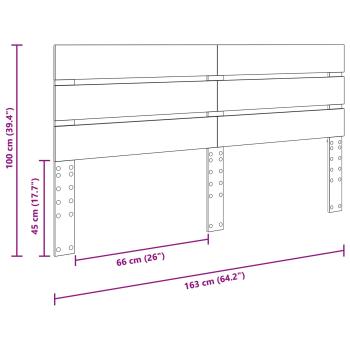 Kopfteil mit Kopfteil Schwarz Eichen-Optik 160 cm Holzwerkstoff