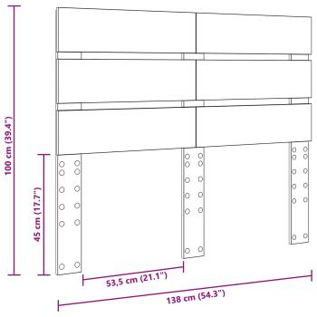 Kopfteil mit Kopfteil Beton Grau 135 cm Holzwerkstoff