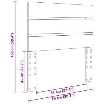 Kopfteil mit Kopfteil Geräucherte Eiche 75 cm Holzwerkstoff