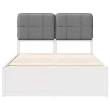 Bettgestell mit gepolstertem Kopfteil Hellgrau 120 x 190 cm