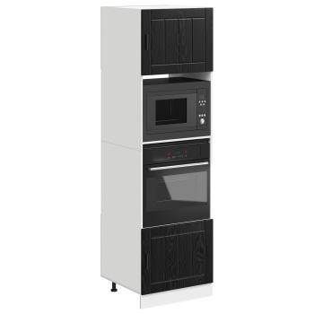 Küchenschrank Schwarz Eichen-Optik 60 x 57 x 207 cm