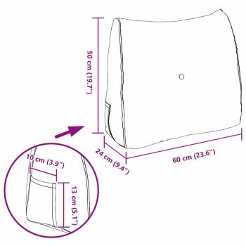 Rückenkissen Rosa 60 x 24 x 50 cm Samt