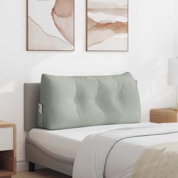 ARDEBO.de - Rückenkissen Hellgrau 100 x 24 x 50 cm Samt