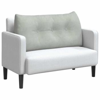 Rückenkissen Hellgrau 100 x 24 x 50 cm Samt