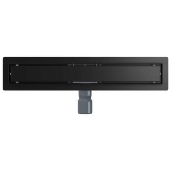 2 in 1 Duschabfluss Schwarz 60 cm Edelstahl 304