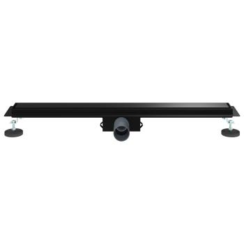2 in 1 Duschabfluss Schwarz 70 cm Edelstahl 304