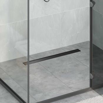 ARDEBO.de - 2 in 1 Duschabfluss Schwarz 80 cm Edelstahl 304