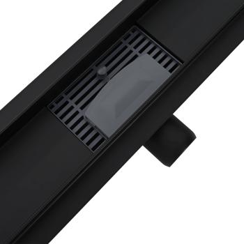 2 in 1 Duschabfluss Schwarz 80 cm Edelstahl 304