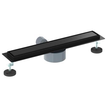 Duschablauf 2-in-1 mit 360° Siphon Schwarz 50 cm Edelstahl 304