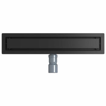 Duschablauf 2-in-1 mit 360° Siphon Schwarz 50 cm Edelstahl 304