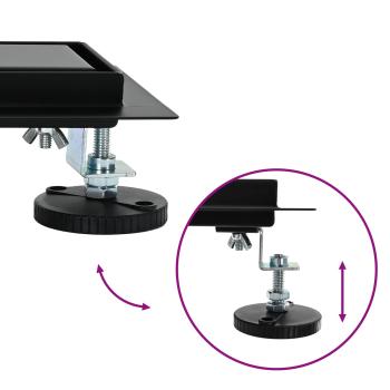 Duschablauf 2-in-1 mit 360° Siphon Schwarz 60 cm Edelstahl 304