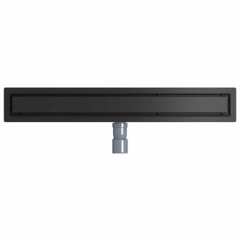 Duschablauf 2-in-1 mit 360° Siphon Schwarz 70 cm Edelstahl 304