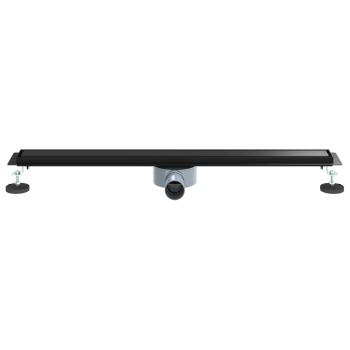 Duschablauf 2-in-1 mit 360° Siphon Schwarz 80 cm Edelstahl 304