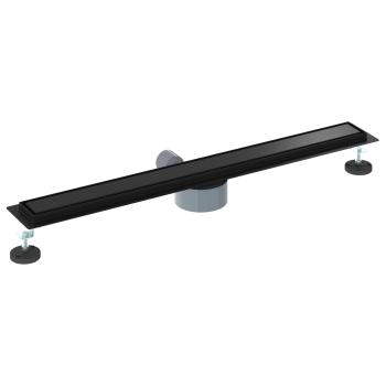 Duschablauf 2-in-1 mit 360° Siphon Schwarz 80 cm Edelstahl 304