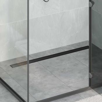 ARDEBO.de - Duschablauf 2-in-1 mit 360° Siphon Schwarz 100 cm Edelstahl 304