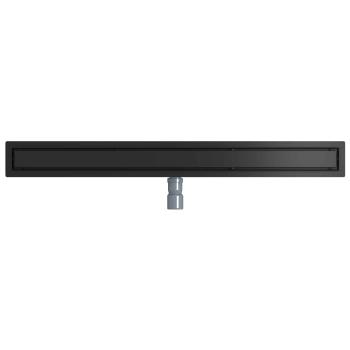 Duschablauf 2-in-1 mit 360° Siphon Schwarz 100 cm Edelstahl 304