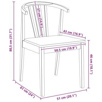 Esszimmerstuhl 2 pcs Natur Solides Gummiholz
