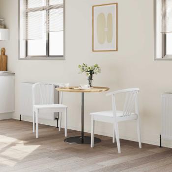 Esszimmerstuhl 2 pcs Weiß Solides Gummiholz