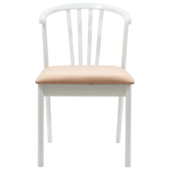 Esszimmerstuhl 2 pcs Weiß und Braun Solides Gummiholz