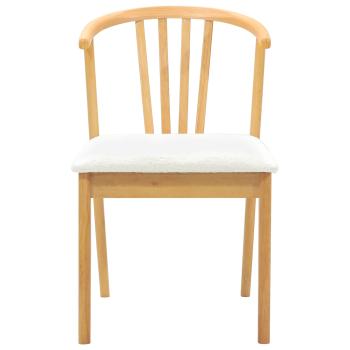 Esszimmerstuhl 2 pcs Natürlich und Weiß Solides Gummiholz