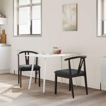 Esszimmerstuhl 2 pcs Hellbraun und Schwarz Massives Gummiholz