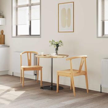 Esszimmerstuhl 2 pcs Natur Massives Gummiholz