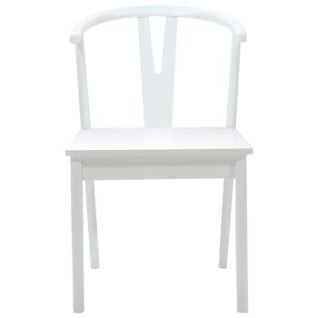 Esszimmerstuhl 2 pcs Weiß und Weiß Massives Gummiholz