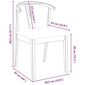 Esszimmerstuhl 2 pcs Natürlich und hell Massives Gummiholz