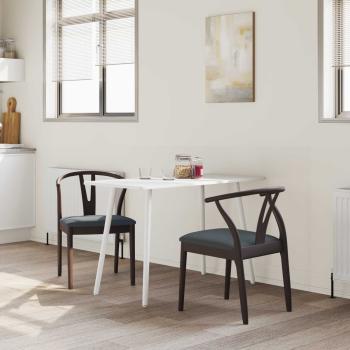 Esszimmerstuhl 2 pcs Hellbraun und Schwarz Massives Gummiholz