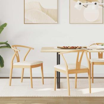 ARDEBO.de - Esszimmerstuhl 2 pcs Natürlich und hell Massives Gummiholz