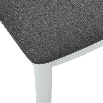 Esszimmerstuhl 2 pcs Weiß und Grau Massives Gummiholz