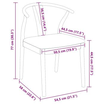 Esszimmerstuhl 2 pcs Weiß und Braun Massives Gummiholz