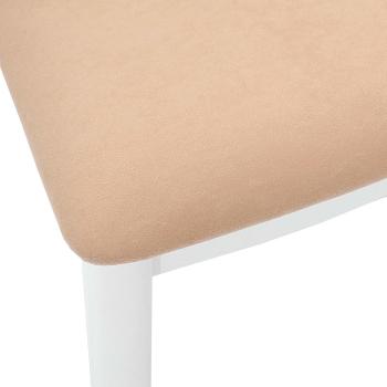 Esszimmerstuhl 2 pcs Weiß und Braun Massives Gummiholz