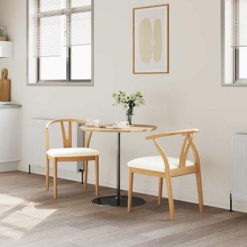 Esszimmerstuhl 2 pcs Natürlich und hell Massives Gummiholz