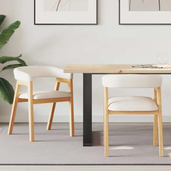 ARDEBO.de - Esszimmerstühle 2 pcs Natur 54 x 57 x 73 cm Massives Gummiholz