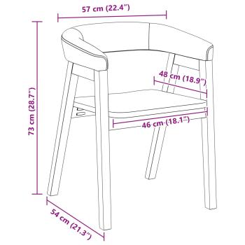Esszimmerstühle 2 pcs Natur 54 x 57 x 73 cm Massives Gummiholz