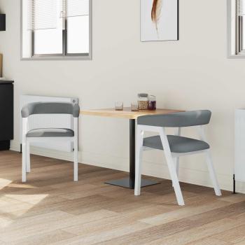 ARDEBO.de - Esszimmerstühle 2 pcs Weiß 54 x 57 x 73 cm Massives Gummiholz