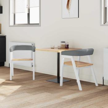 Esszimmerstühle 2 pcs Weiß 54 x 57 x 73 cm Massives Gummiholz