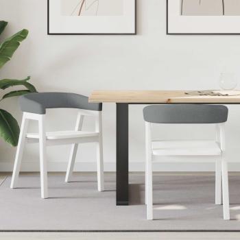 ARDEBO.de - Esszimmerstühle 2 pcs Weiß 54 x 57 x 73 cm Massives Gummiholz