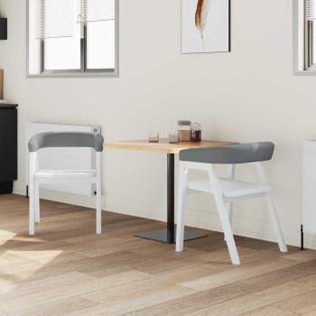 Esszimmerstühle 2 pcs Weiß 54 x 57 x 73 cm Massives Gummiholz