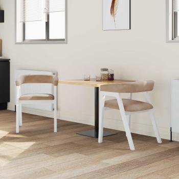 Esszimmerstühle 2 pcs Weiß 54 x 57 x 73 cm Massives Gummiholz