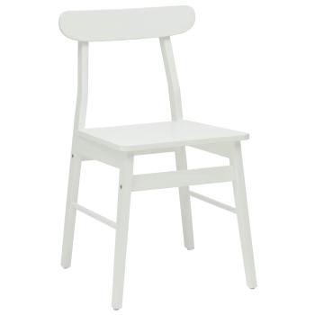Esszimmerstuhl 2 Stk. Massives Gummiholz Weiß 43 x 44,5 x 77 cm