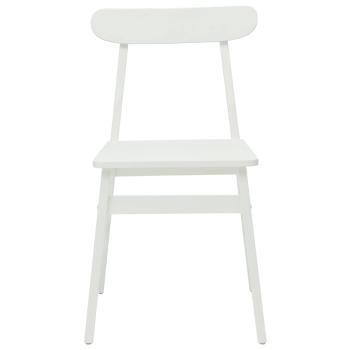 Esszimmerstuhl 2 Stk. Massives Gummiholz Weiß 43 x 44,5 x 77 cm