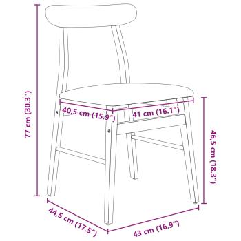 Esszimmerstuhl 2 pcs Weiß und Braun Massives Gummiholz