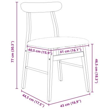 Esszimmerstuhl 2 pcs Natürlich und hell Massives Gummiholz