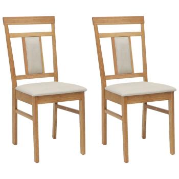 Esszimmerstuhl 2 pcs Natürlich und hell Massives Gummiholz