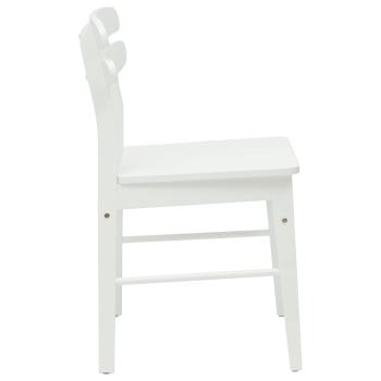 ARDEBO.de - Esszimmerstuhl 2 pcs Weiß Massives Gummiholz